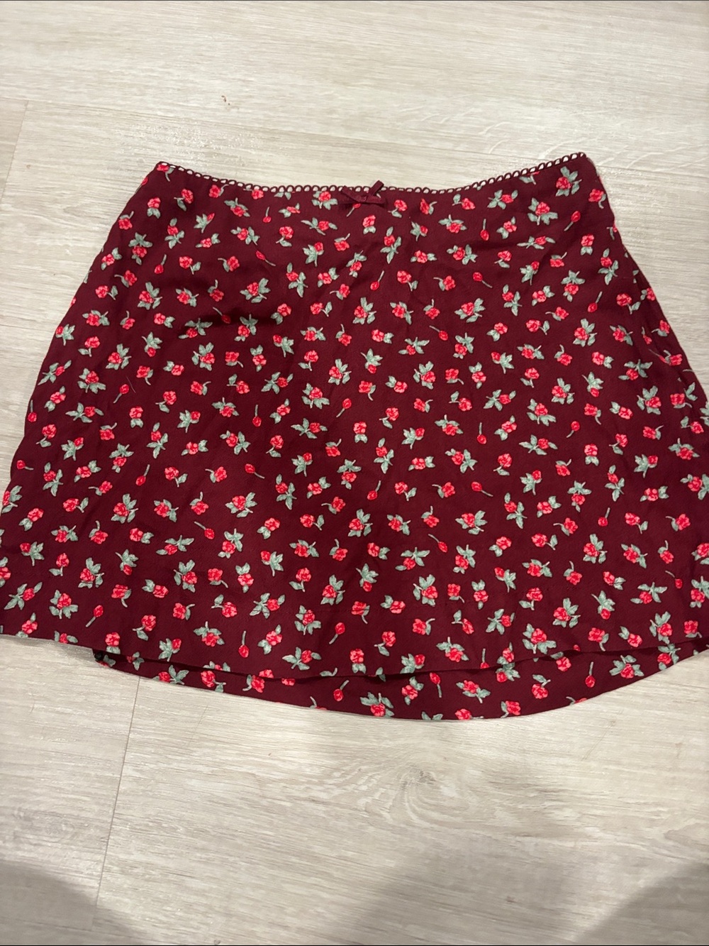 Cotton On Burgundy Floral Mini Skirt